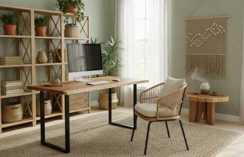 Elevate Your Collections: Designing the Ultimate Home Office Sanctuary with Natural Materials